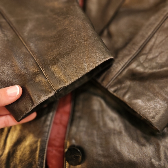 Pelle Studio Wilsons Leather Black Womens Trench Button Down Coat Size Xl - Picture 5 of 16